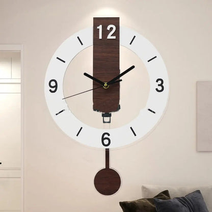 Minimalist Pendulum Wall Clock | Modern Acrylic & Wood Design 3