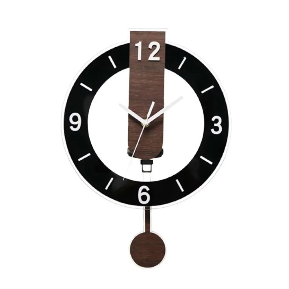 Minimalist Pendulum Wall Clock | Modern Acrylic & Wood Design 4