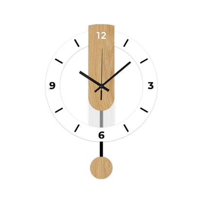 Minimalist Pendulum Wall Clock | Modern Acrylic & Wood Design 5
