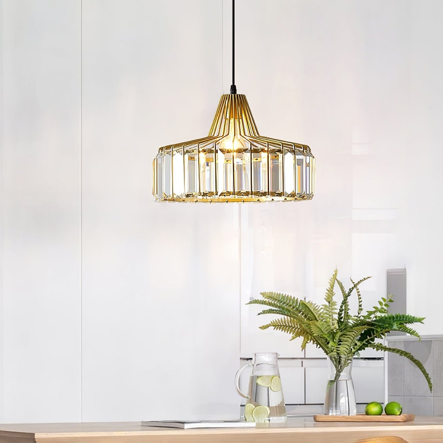 Modern Black Crystal Pendant Light | Elegant Hanging Fixture 11