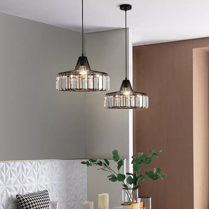 Modern Black Crystal Pendant Light | Elegant Hanging Fixture 6