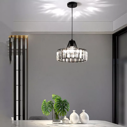 Modern Black Crystal Pendant Light | Elegant Hanging Fixture 7