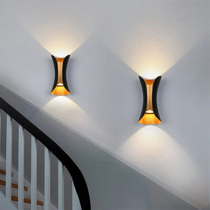 Modern Black & Gold Wall Light | Waterproof LED Up & Down Lamp 1