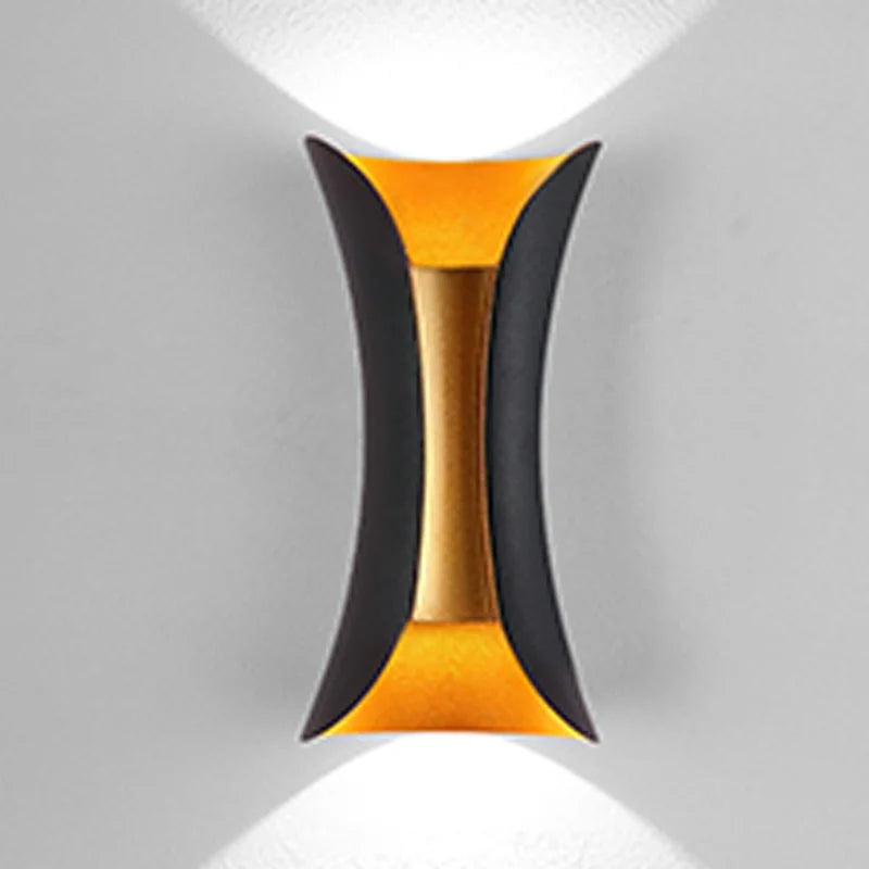 Modern Black & Gold Wall Light | Waterproof LED Up & Down Lamp 2