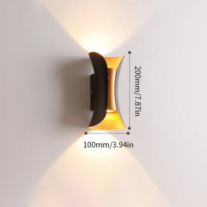 Modern Black & Gold Wall Light | Waterproof LED Up & Down Lamp 3