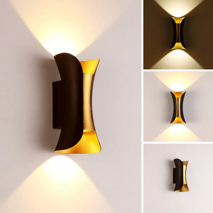 Modern Black & Gold Wall Light | Waterproof LED Up & Down Lamp 4