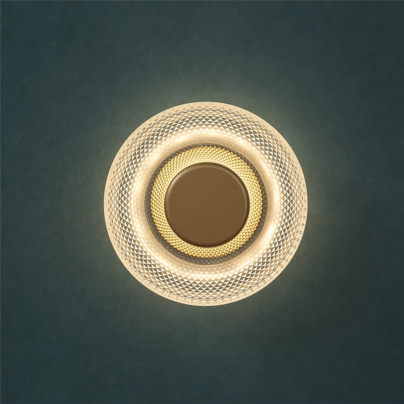 Modern Coloured Glass Wall Lamp | Textured LED Disc Light 3