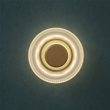 Modern Coloured Glass Wall Lamp | Textured LED Disc Light 3