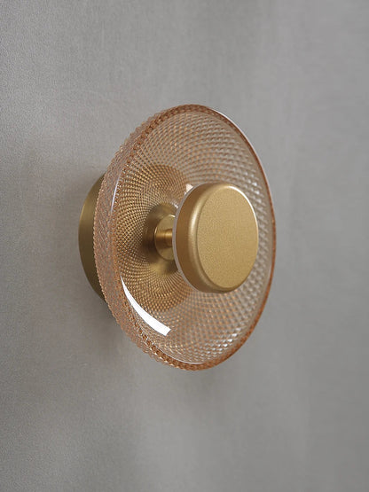 Modern Coloured Glass Wall Lamp | Textured LED Disc Light 4