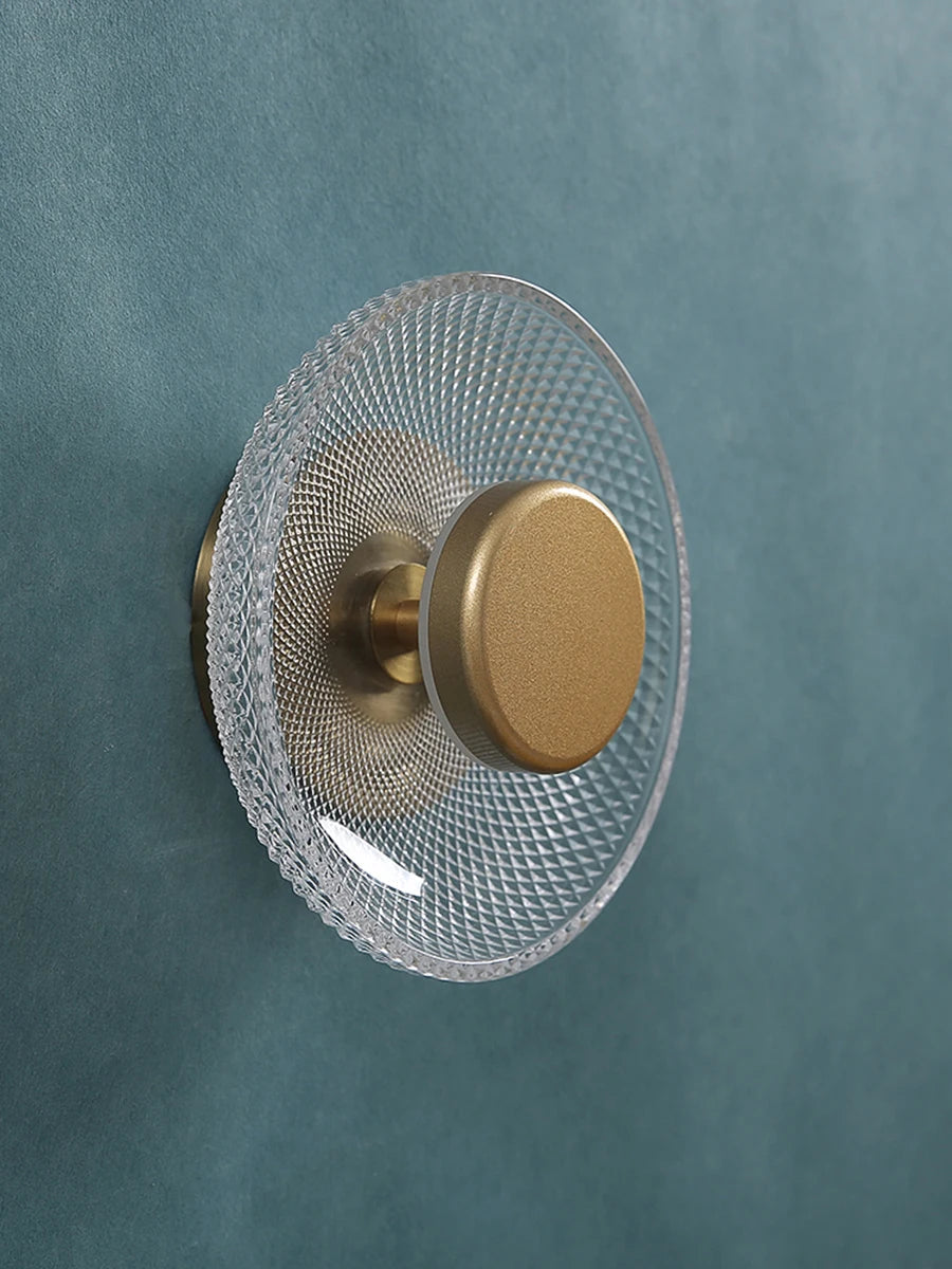 Modern Coloured Glass Wall Lamp | Textured LED Disc Light 5
