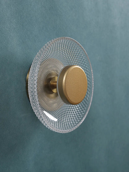 Modern Coloured Glass Wall Lamp | Textured LED Disc Light 5