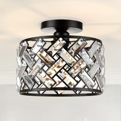 Modern Crystal Semi Flush Mount Ceiling Light | Elegant Decorative Fixture 0