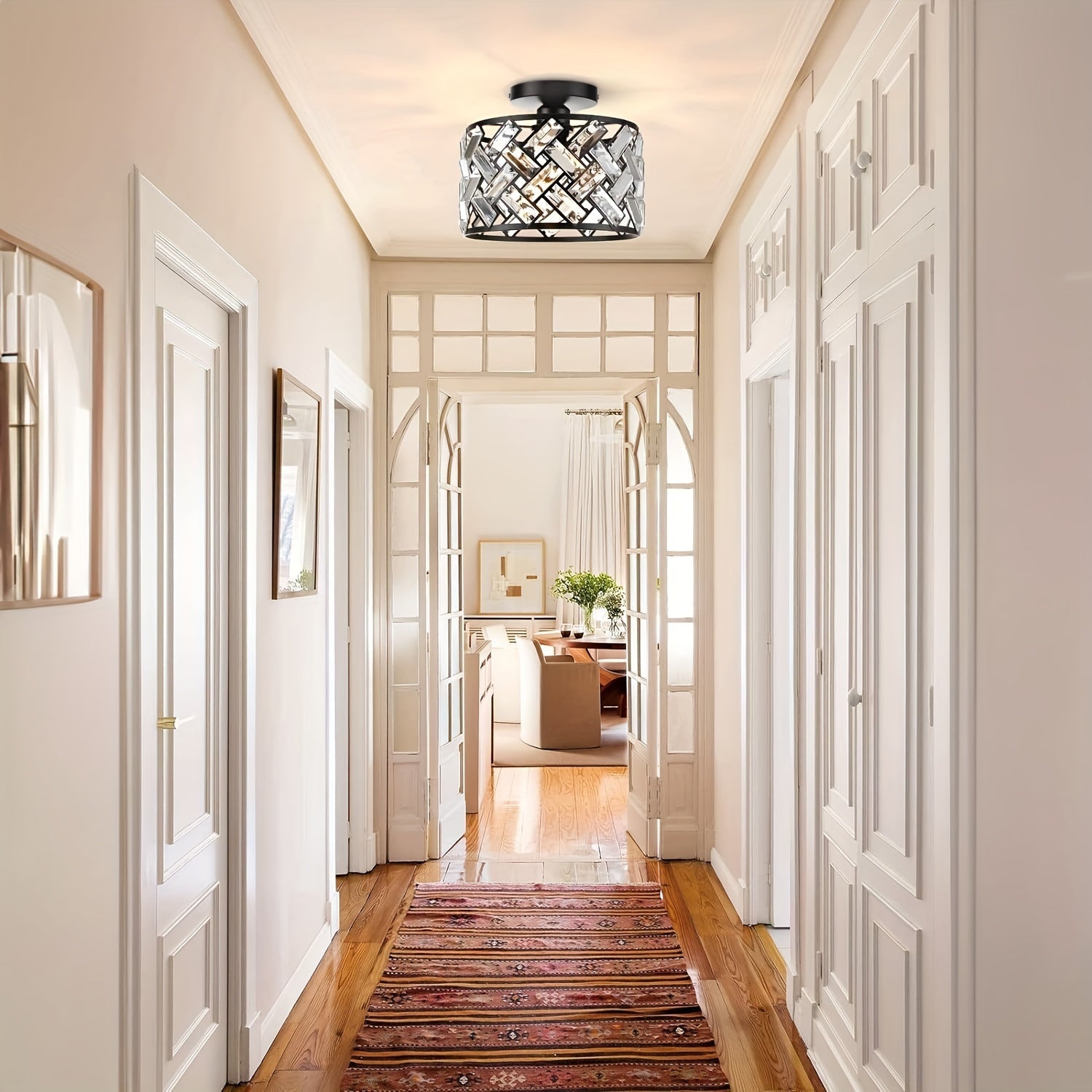 Modern Crystal Semi Flush Mount Ceiling Light | Elegant Decorative Fixture 1