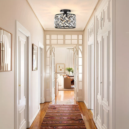 Modern Crystal Semi Flush Mount Ceiling Light | Elegant Decorative Fixture 1