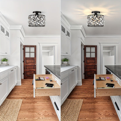 Modern Crystal Semi Flush Mount Ceiling Light | Elegant Decorative Fixture 4