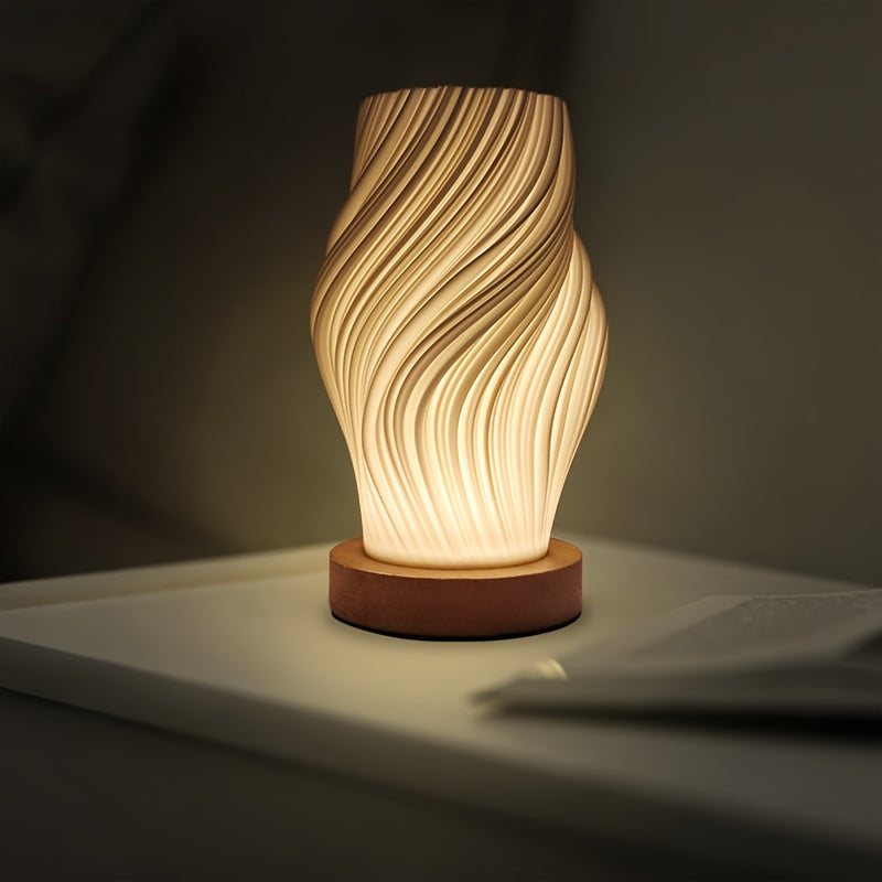 Modern LED Swirl Table Lamp | Minimalist Dimmable Bedside & Desk Light 0