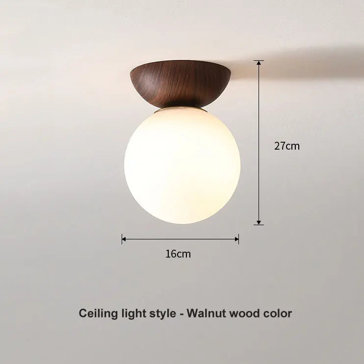 Modern Nordic Glass Ball Ceiling & Pendant Light | Wood Finish 7