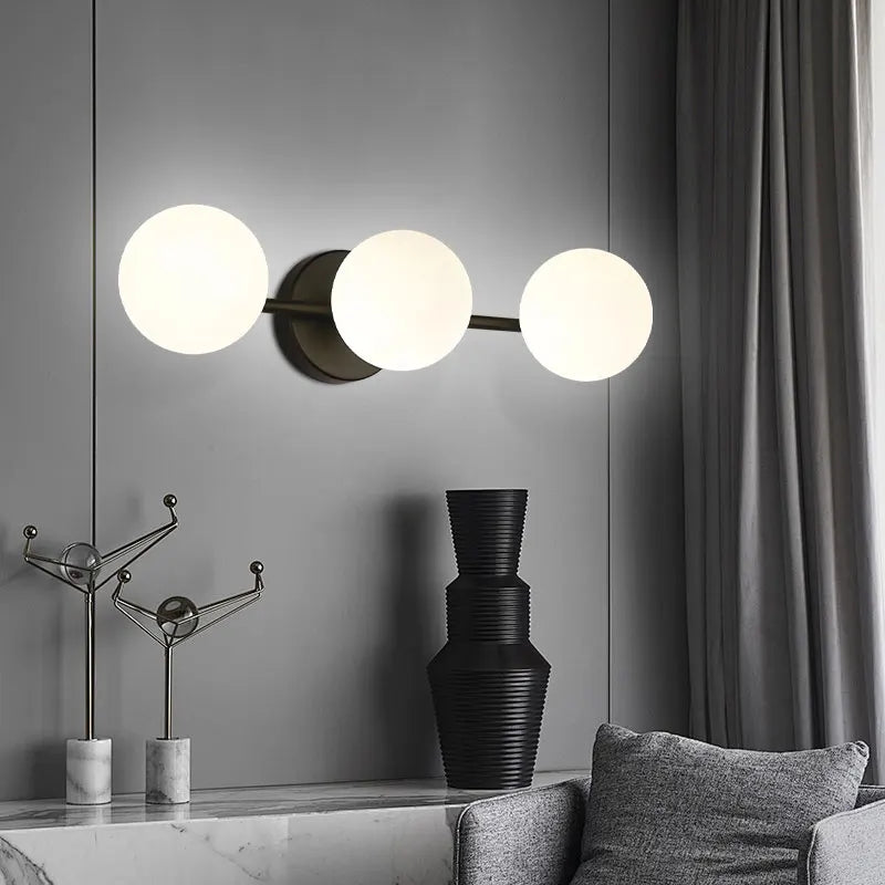 Modern Nordic Glass Ball Wall Light | Triple Globe Design 1