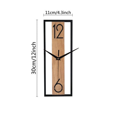 Modern Rectangular Wall Clock | Slim Wood Grain Frame Design 5