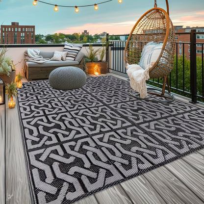Modern Reversible Outdoor Rug | Durable Polypropylene Mat for Versatile Outdoor Use 1