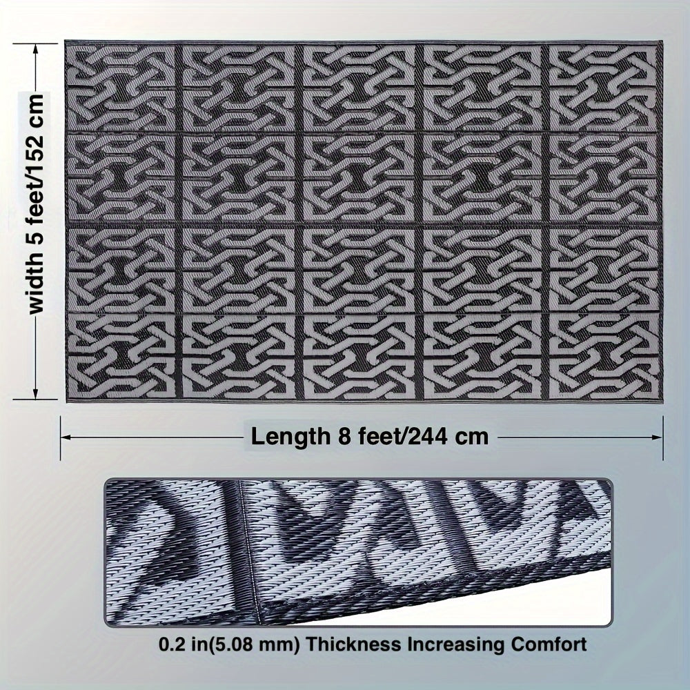 Modern Reversible Outdoor Rug | Durable Polypropylene Mat for Versatile Outdoor Use 3