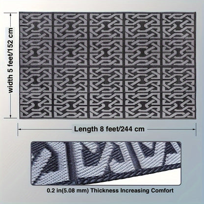 Modern Reversible Outdoor Rug | Durable Polypropylene Mat for Versatile Outdoor Use 3