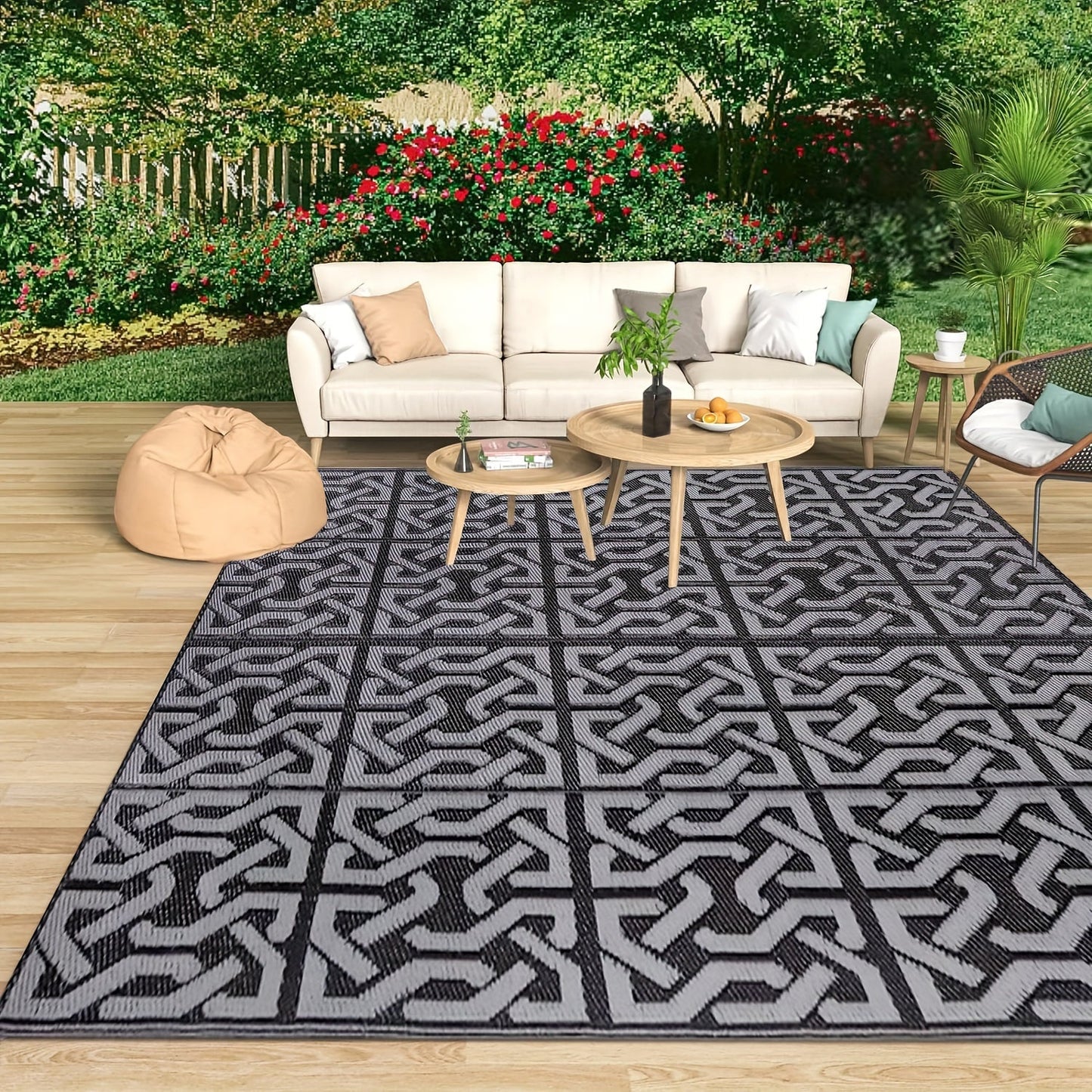 Modern Reversible Outdoor Rug | Durable Polypropylene Mat for Versatile Outdoor Use 4