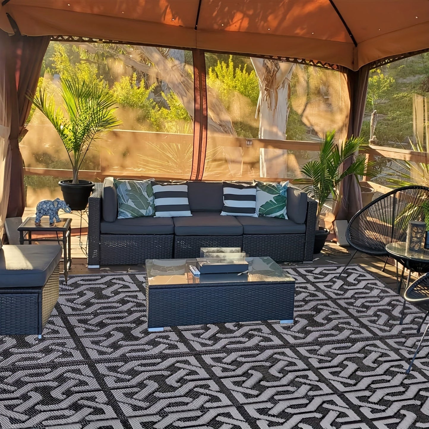 Modern Reversible Outdoor Rug | Durable Polypropylene Mat for Versatile Outdoor Use 5