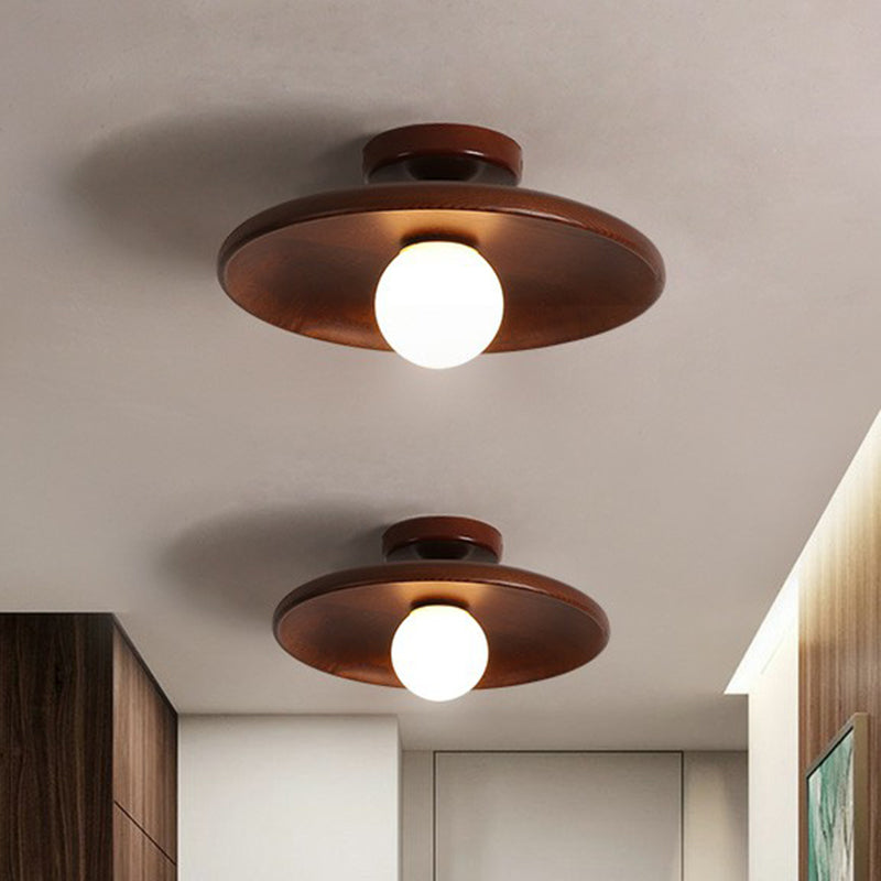 Modern Wooden Ceiling Light | Minimalist Semi-Flush Mount 0