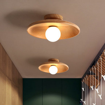 Modern Wooden Ceiling Light | Minimalist Semi-Flush Mount 2