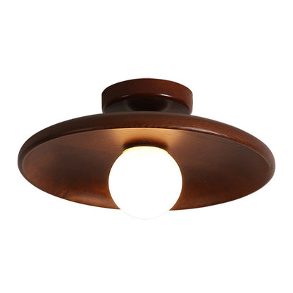 Modern Wooden Ceiling Light | Minimalist Semi-Flush Mount 4