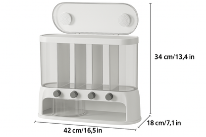 Multi-Compartment Kitchen Grain Storage Container | Airtight Pantry Organiser with Flip-Top Lid 4
