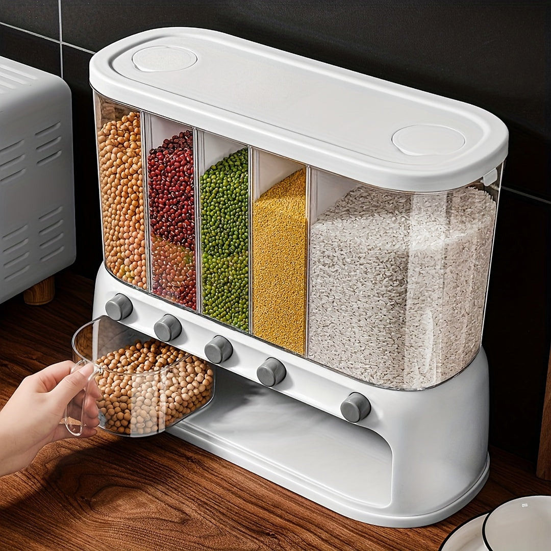 Multi-Compartment Kitchen Storage Container with Airtight Flip-Top Lid | Clear Pantry Organization for Fresh Dry Goods 1