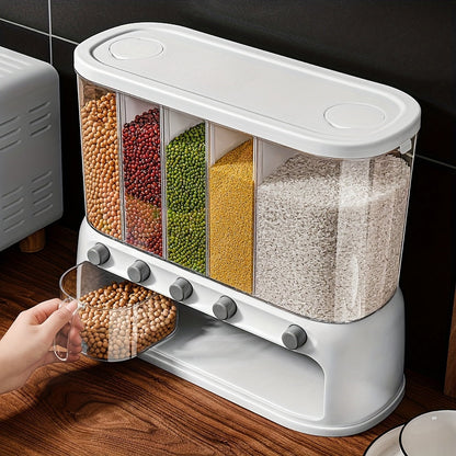 Multi-Compartment Kitchen Storage Container with Airtight Flip-Top Lid | Clear Pantry Organization for Fresh Dry Goods 1