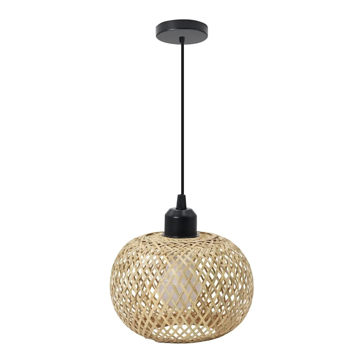 Natura Bamboo Ceiling Lamp | Handwoven Rattan LED Fixture 0