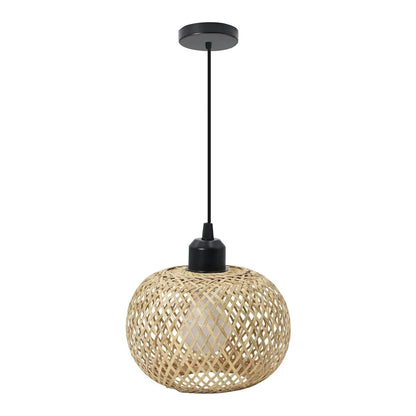 Natura Bamboo Ceiling Lamp | Handwoven Rattan LED Fixture 0