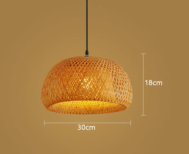 Natural Bamboo Pendant Lamp | Handwoven Rattan Light Fixture 0