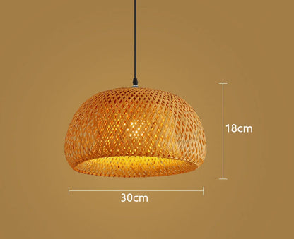 Natural Bamboo Pendant Lamp | Handwoven Rattan Light Fixture 0