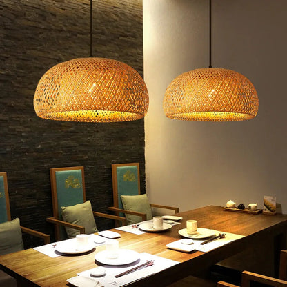 Natural Bamboo Pendant Lamp | Handwoven Rattan Light Fixture 1