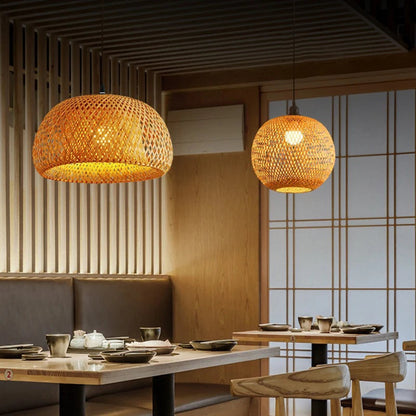 Natural Bamboo Pendant Lamp | Handwoven Rattan Light Fixture 4