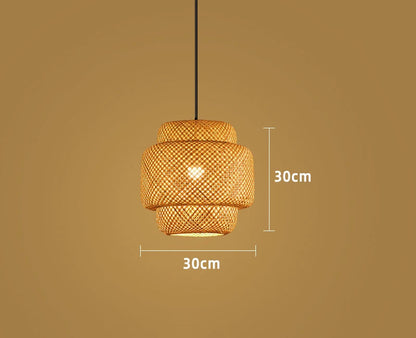 Natural Bamboo Pendant Lamp | Handwoven Rattan Light Fixture 6