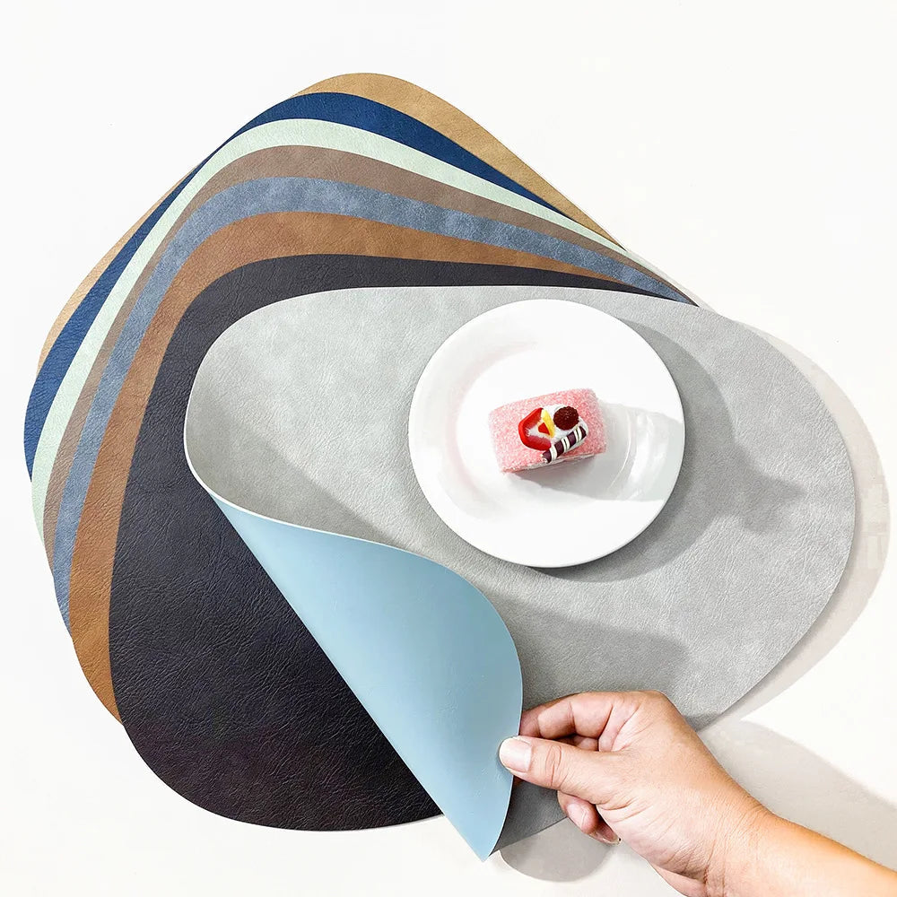 NordicDrop | Double-Sided Faux Leather Placemats | Non-Slip & Heat Resistant 3
