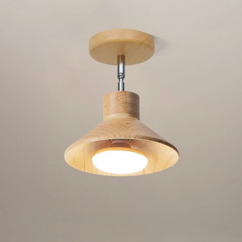 NordicWood Ceiling Lamp | Natural Timber Cone Design 0