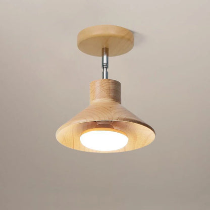 NordicWood Ceiling Lamp | Natural Timber Cone Design 0