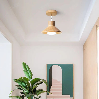 NordicWood Ceiling Lamp | Natural Timber Cone Design 1