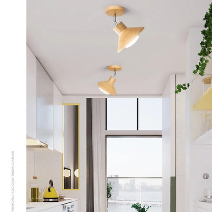 NordicWood Ceiling Lamp | Natural Timber Cone Design 2