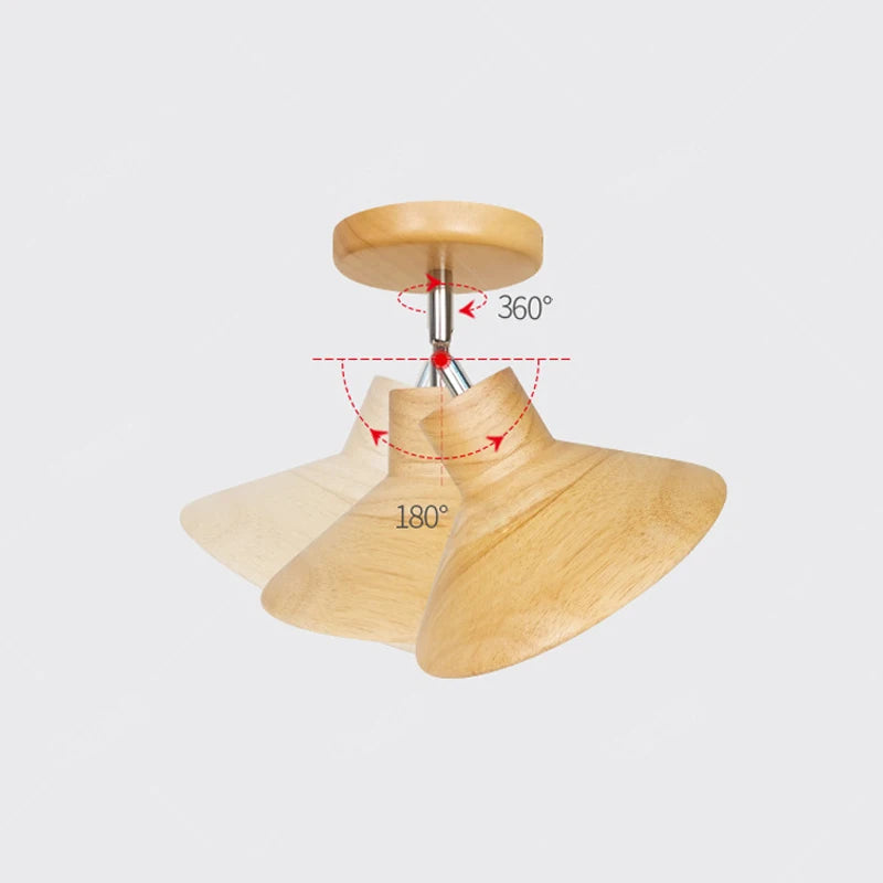 NordicWood Ceiling Lamp | Natural Timber Cone Design 3