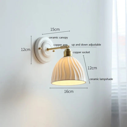 Nordic Cream Ceramic Wall Lamp | Vintage Elegance for Modern Homes 0