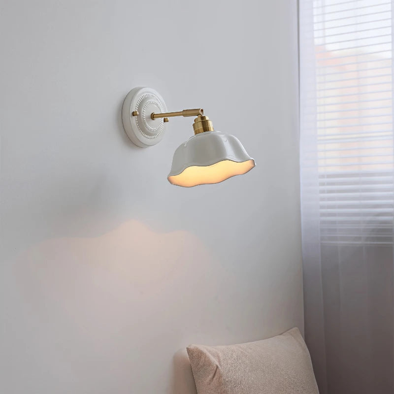 Nordic Cream Ceramic Wall Lamp | Vintage Elegance for Modern Homes 1