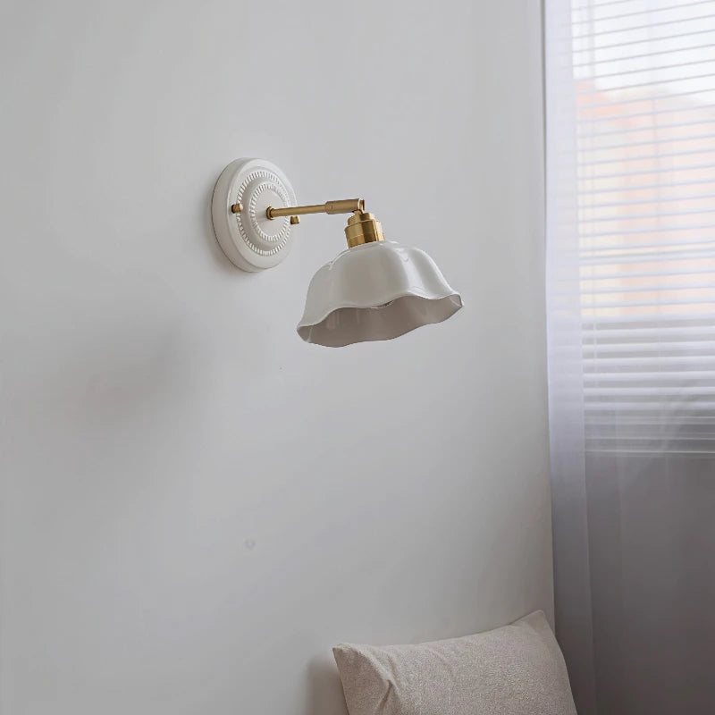 Nordic Cream Ceramic Wall Lamp | Vintage Elegance for Modern Homes 2